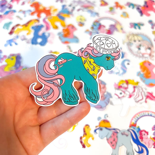 My Little Pony 3” G1 Salty Sticker, Bottle, Laptop Decal  Friendship is Magic Retro MLP