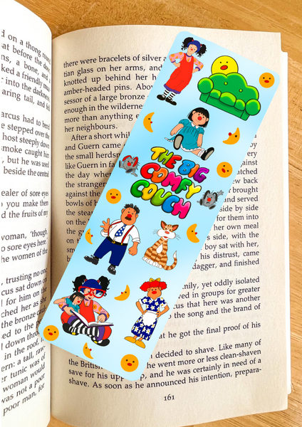 The Big Comfy Couch Bookmark (one count) - laminate, one sided, glossy book love gift