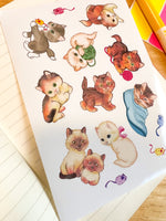 Cute Kittens Sticker Sheets (One Count) Bullet Journal Stickers