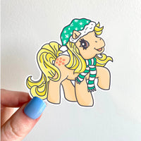 My Little Pony G2 3” Apple Jack Christmas Sticker Theme Vinyl Artwork, Water Bottle, Tumbler, Laptop Decal Friendship is Magic Vintage Retro
