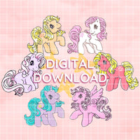 My Little Pony theme PNG Digital Download G3Vintage BUNDLE horse themed, Retro 90s, 80s, Clipart for Invitations, Friendship is Magic
