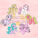 My Little Pony theme PNG Digital Download G3Vintage BUNDLE horse themed, Retro 90s, 80s, Clipart for Invitations, Friendship is Magic