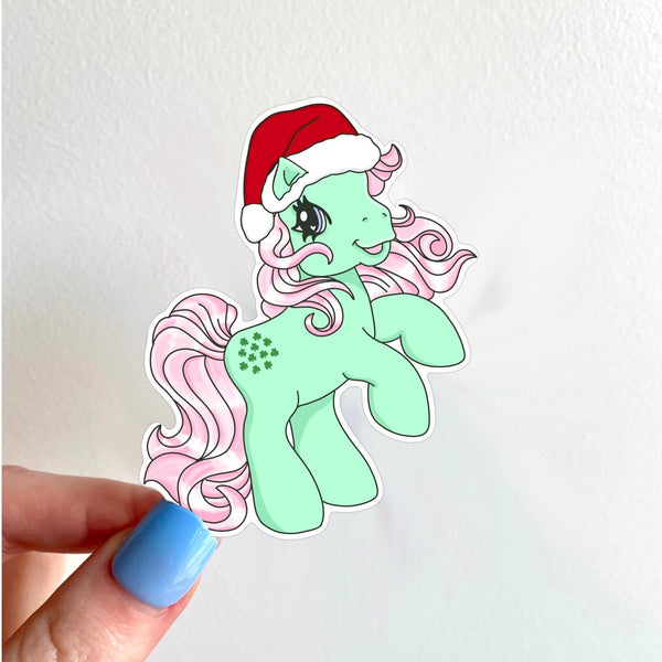 My Little Pony 3” G2 Christmas Sticker Theme Vinyl Artwork, MLP Brony Decal Friendship is Magic Vintage Retro Gift Idea