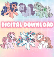 My Little Pony theme PNG Digital Download G3 Vintage BUNDLE horse themed, Retro 90s, 80s, Clipart for Invitations, Friendship is Magic