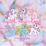 My Little Pony theme PNG Digital Download g3Vintage BUNDLE horse themed, Retro 90s, 80s, Clipart for Invitations, Friendship is Magic