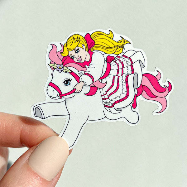My Little Pony 3” Vintage Flying Girl Sticker G1 Theme Vinyl Artwork, Water Bottle, Tumbler, Decal Friendship is Magic Vintage Retro