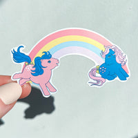 My Little Pony 3” Vintage Rainbow G1 Horse Sticker Theme Vinyl Artwork, Water Bottle, Tumbler, Decal Friendship is Magic Vintage Retro