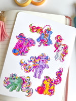 My Little Pony G1 Sticker Sheet | Cute Stationery , Bujo Stickers, Planner Stickers, Bullet Journaling Stickers