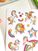 Rainbow Brite 80s Cartoon Nostalgic Sticker Sheet (one count) | Cute Stationery , Bujo Stickers, Planner, Bullet Journal Retro Vintage