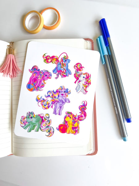 My Little Pony G1 Sticker Sheet | Cute Stationery , Bujo Stickers, Planner Stickers, Bullet Journaling Stickers