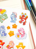 Care Bears Retro Sticker Sheet | Stationery , Bujo Stickers, Planner Stickers, Bullet Journaling Stickers 80s Cartoon