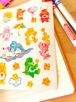 Care Bears Retro Sticker Sheet | Stationery , Bujo Stickers, Planner Stickers, Bullet Journaling Stickers 80s Cartoon