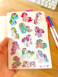 My Little Pony Sticker Sheet | Cute Stationery , Bujo Stickers, Planner Stickers, Bullet Journaling Stickers