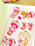 Raspberry 80s Cartoon Nostalgic Sticker Sheet (one count) | Cute Stationery , Bujo Stickers, Planner, Bullet Journal Shortcake Cottage Core