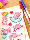 Care Bears Retro Sticker Sheet | Stationery , Bujo Stickers, Planner Stickers, Bullet Journaling Stickers 80s Cartoon Cousins