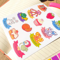 Friends Strawberry 80s Cartoon Nostalgic Sticker Sheet (one count) | Cute Stationery , Bujo Stickers, Planner, Bullet Journal Shortcake Cott