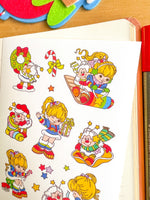 Rainbow Brite 80s Cartoon Christmas Nostalgic Sticker Sheet (one count)