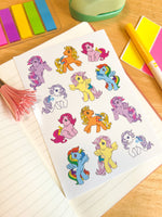 My Little Pony Friends G1 Sticker Sheet | Cute Stationery , Bujo Stickers, Planner Stickers, Bullet Journaling Stickers