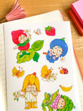 Berry Friends 80s Cartoon Nostalgic Sticker Sheet (one count) | Cute Stationery , Bujo Stickers, Planner, Bullet Journal Shortcake Cottage C