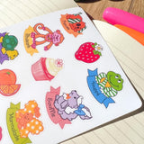 Friends Strawberry 80s Cartoon Nostalgic Sticker Sheet (one count) | Cute Stationery , Bujo Stickers, Planner, Bullet Journal Shortcake Cott