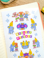 Bananas in Pajamas 90s Nostalgic Sticker Sheet (one count) | Cute Stationery , Bujo Stickers, Planner, Bullet Journal