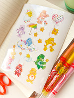 Bears 80s Cartoon Nostalgic Sticker Sheet (one count) | Cute Stationery , Bujo Stickers, Planner, Bullet Journal