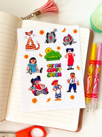 The Big Comfy Couch Sticker Sheet (one count) - nostalgic cartoon, stationery, journal scrapbooking