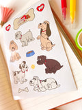 Pound Puppy Sheet Retro (one count) | Cute Stationery , Bujo Stickers, Planner, Bullet Journal