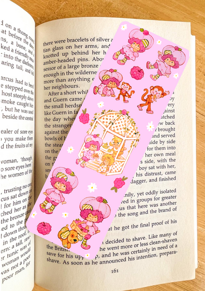 Raspberry Themed Bookmark Retro Laminated (one count) - single sided